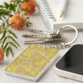 Cute brown yellow paisley Patroon Hoesje-Mate iPho Sleutelhanger (Voorkant Rechts)