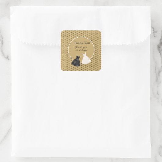 Cute Bruiloft Illustratie Sticker (Tas)