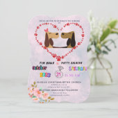 Cute bruiloft-uitnodiging kaart (Staand voorkant)