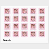 Cute Bruiloftsfeestje voeg datum toe Vierkante Sticker (Vel)