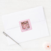Cute Bruiloftsfeestje voeg datum toe Vierkante Sticker (Envelop)