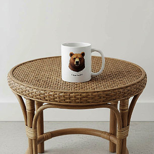 Cute bruine beer koffiemok