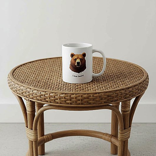 Cute bruine beer koffiemok