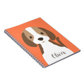 Cute bruine en witte hond portret notitieboek (Rechterzijde)