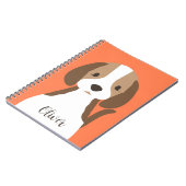 Cute bruine en witte hond portret notitieboek (Linkerzijde)