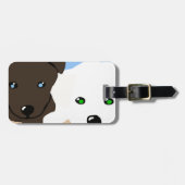 Cute bruine en witte Labrador puppy kunst cadeaus Bagagelabel (Voorkant horizontaal)