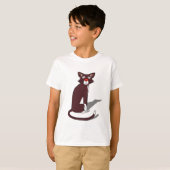 Cute Bruine Kat Jongens T-Shirt | Leuke Kattenlief (Voorkant volledig)