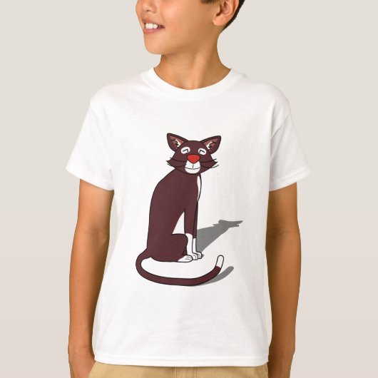 Cute Bruine Kat Jongens T-Shirt | Leuke Kattenlief (Voorkant)