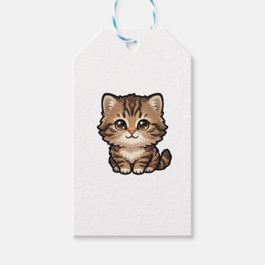 Cute Bruine Tabby Kitten Cadeautags Cadeaulabel (Voorkant)