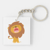 Cute Brullende Cartoon Leeuw Acrylen Sleutelhanger (Achterkant)