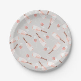 Cute Brunch en Bubble Champagne Pattern Pla. Papieren Bordje