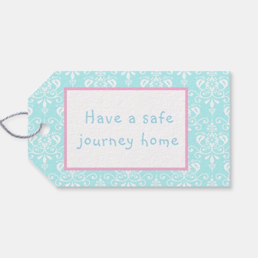 Cute Brunette Ballerina "Bedankt" Gift Label Cadeaulabel (Achterkant Horizontaal)