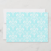 Cute Brunette Ballerina en Blue Damask Kaart (Achterkant)