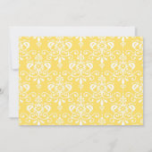 Cute Brunette Ballerina en Yellow Damask Kaart (Achterkant)