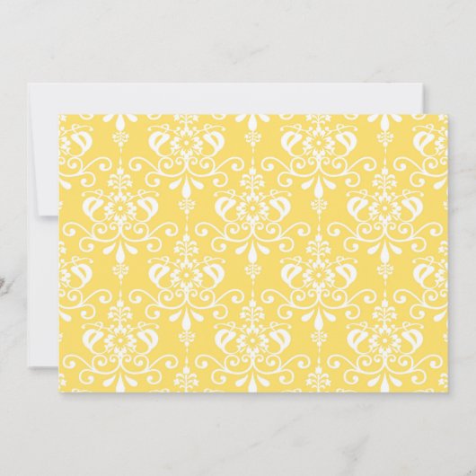 Cute Brunette Ballerina en Yellow Damask Kaart (Achterkant)