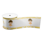 Cute Brunette Ballerina Gift Satijnen Lint (Spoel)