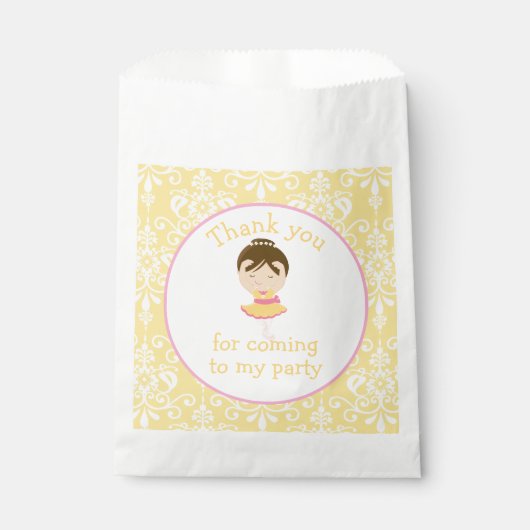 Cute Brunette Ballerina 'Ik ben naar toe gegaan' Bedankzakje (Voorkant)