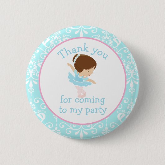 Cute Brunette Ballerina 'Ik ben naar toe gegaan' Ronde Button 5,7 Cm (Voorkant)