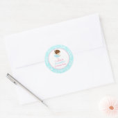 Cute Brunette Ballerina 'Ik ben naar toe gegaan' Ronde Sticker (Envelop)