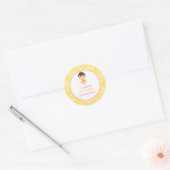 Cute Brunette Ballerina 'Ik ben naar toe gegaan' Ronde Sticker (Envelop)