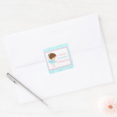Cute Brunette Ballerina 'Ik ben naar toe gegaan' Vierkante Sticker (Envelop)