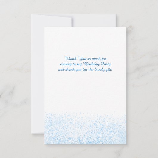 Cute brunette ballerina in blue tutu bedankkaart (Achterkant)