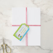 Cute Brunette Boy Baking Birthday Party Cadeaulabel (Met Touw)