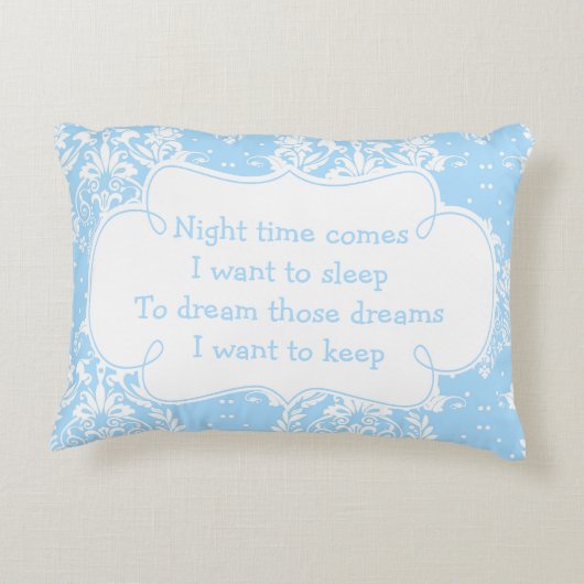 Cute Brunette Boy Praying and Poem Accent Kussen (Achterkant)