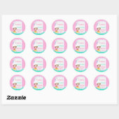Cute Brunette Girl Baking Birthday Party Ronde Sticker (Vel)
