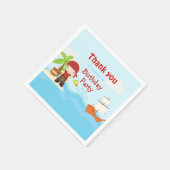 Cute Brunette Pirate Boy in Red Birthday Servet (Hoek)