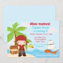 Cute Brunette Pirate Eye Patch Boy Birthday Party