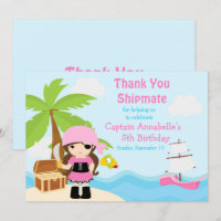 Cute Brunette Pirate Girl Birthday Party