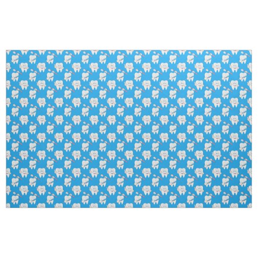 Cute Brushing Teeth Pattern Stof (Yard (91,4 cm))