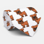 Cute Brussels Griffon Cartoon Stropdas (Opgerold)