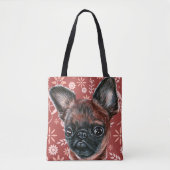 Cute Brussels Griffon Dog Flower Pattern Tote Bag (Voorkant)