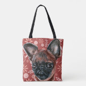 Cute Brussels Griffon Dog Flower Pattern Tote Bag (Achterkant)