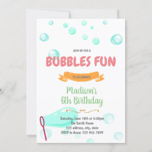 Cute bubbels leuke uitnodiging