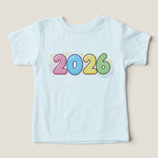 Cute Bubble 2026 Typography – Candy Gloss Pastel  (Design voorkant)