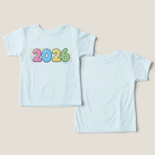 Cute Bubble 2026 Typography – Candy Gloss Pastel (Ontwerp Voorkant & Achterkant)