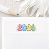 Cute Bubble 2026 Typography – Candy Gloss Pastel Etiket (Insitu)