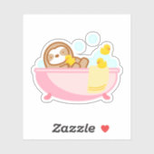 Cute Bubble Bath Sloth Sticker (Vel)