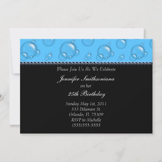 Cute Bubble Birthday Party Invitation Kaart (Voorkant)