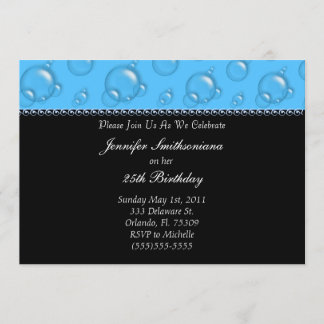 Cute Bubble Birthday Party Invitation Kaart