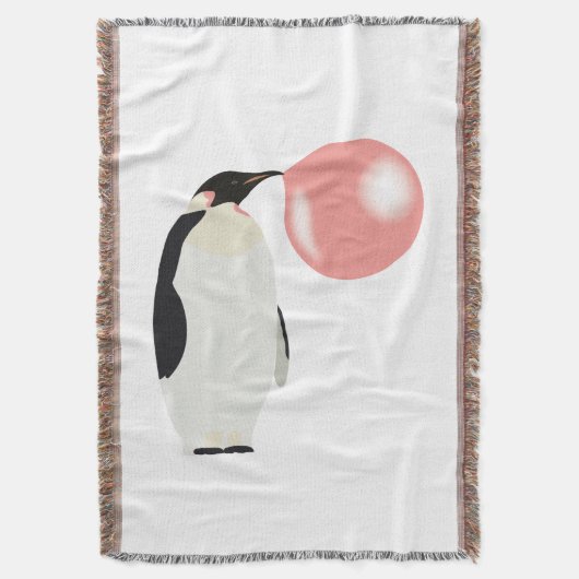 Cute Bubble Gum Penguin Blowble Bubble Deken (Voorkant Verticaal)