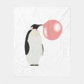 Cute Bubble Gum Penguin Blowble Bubble Fleece Deken (Voorkant)