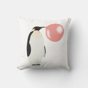 Cute Bubble Gum Penguin Blowble Bubble Kussen