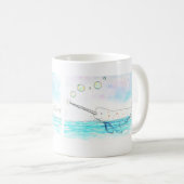 Cute Bubble-Popping Narwhal Waterverf Koffiemok (Voorkant rechts)