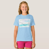 Cute Bubble-Popping Narwhal Waterverf T-shirt (Voorkant volledig)