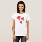 Cute Bubble Red Heart T-shirt (Voorkant volledig)