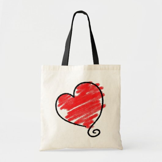 Cute Bubble Red Heart Tote Bag (Voorkant)